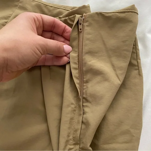 NWT Audrey Louise Reynolds Camel Italian Trench Pleat Sand Rain Shorts Beach L - Picture 7 of 10